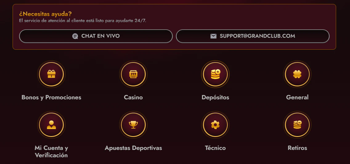 GrandClub: canales de atención al cliente