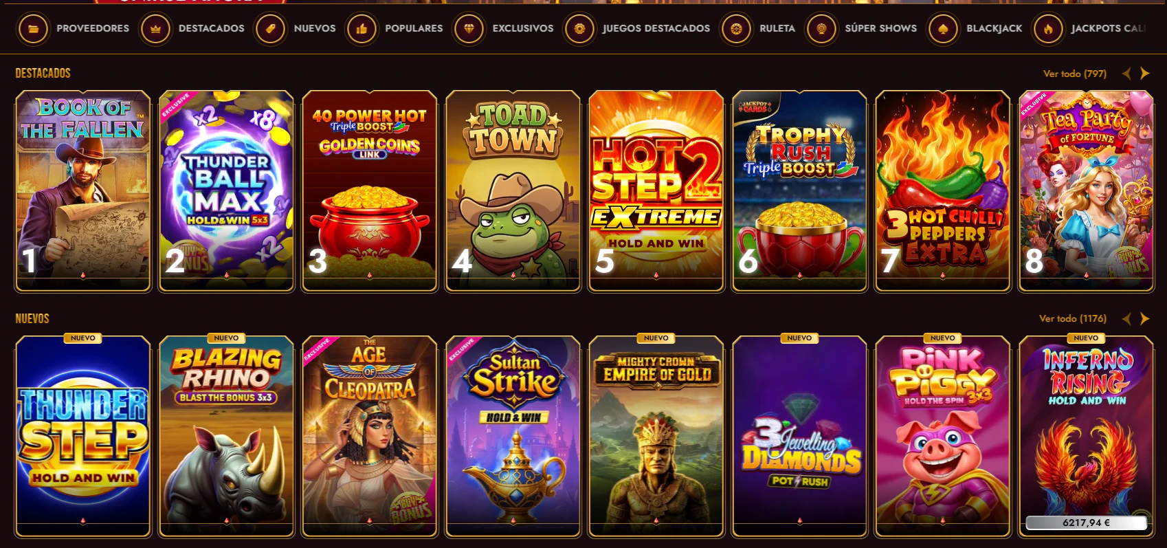 GrandClub Casino Página principal